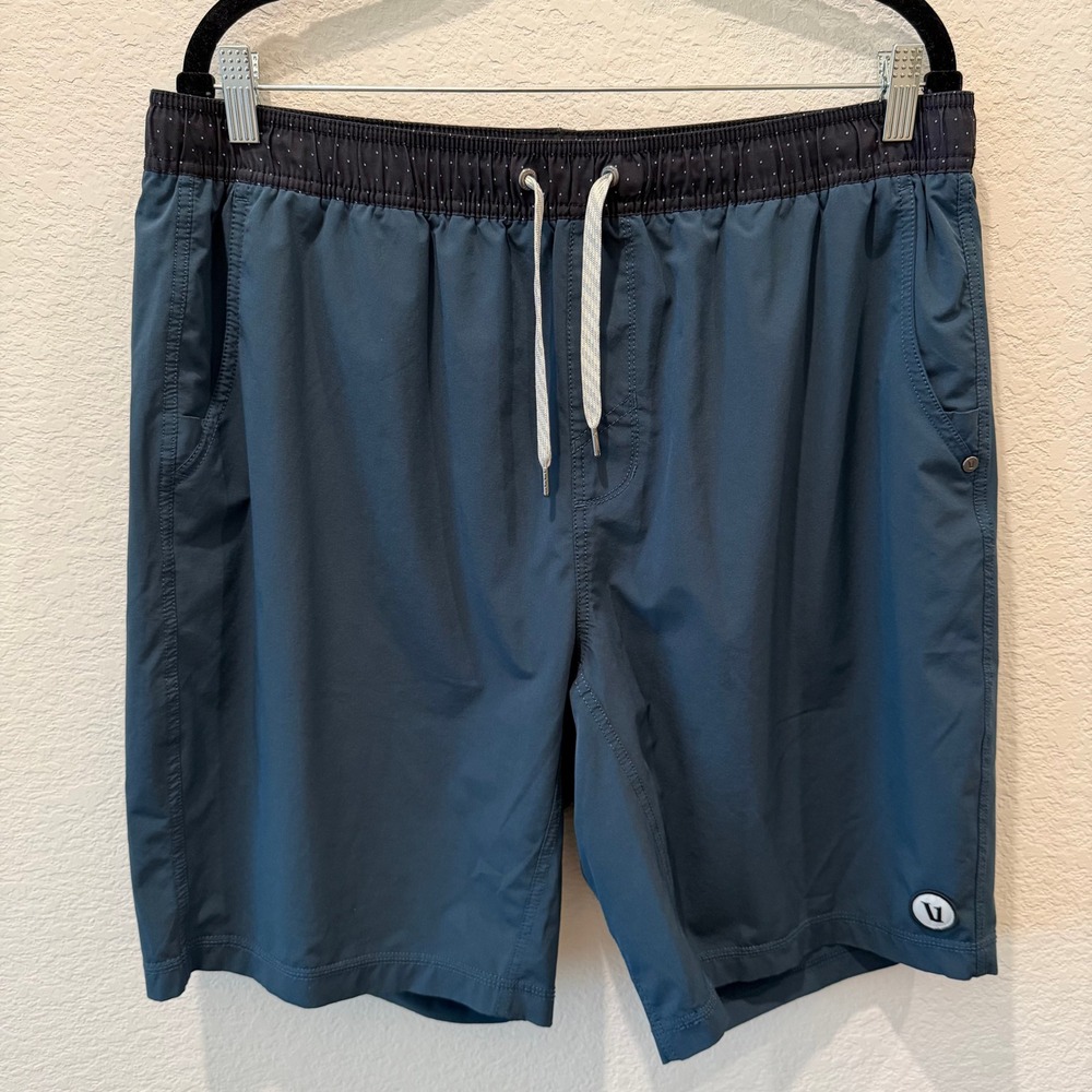 Vuori Mens Banks Shorts Charcoal Blue Athletic Gym Swim Shorts Size XL